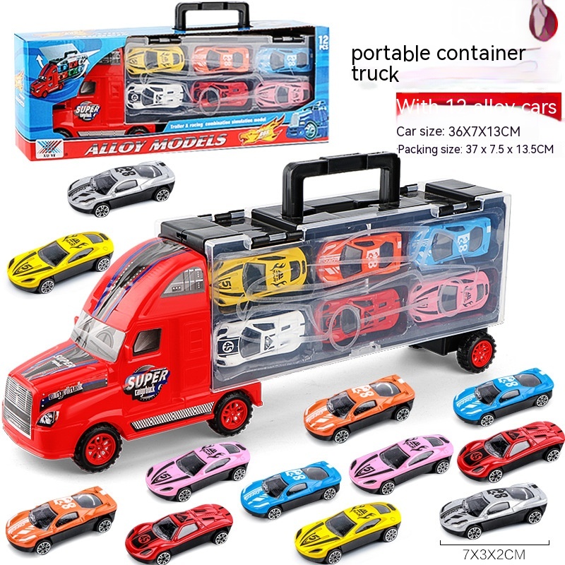 Red With 12 Pieces Metal Car