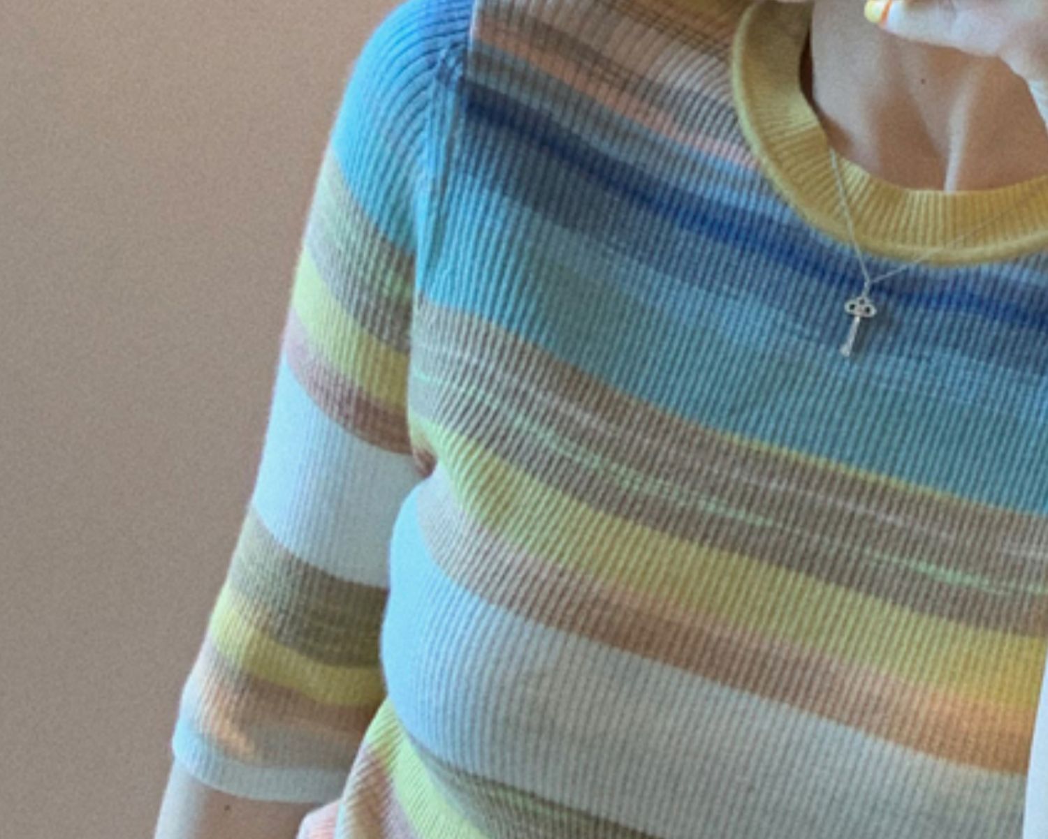 Title 8, Womens Autumn Colorblock Rainbow Striped Knit Top