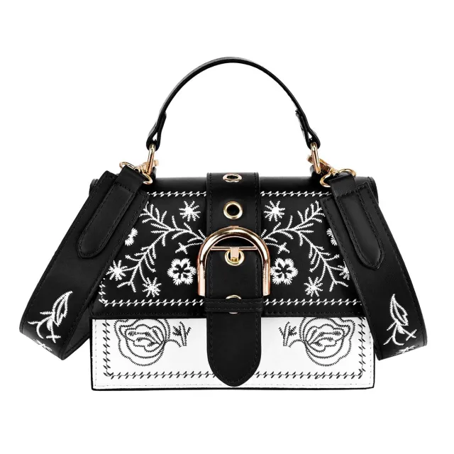 New Ethnic Style Graffiti Printing Fashion Shoulder Messenger Bag Black - Shop at LoveMi