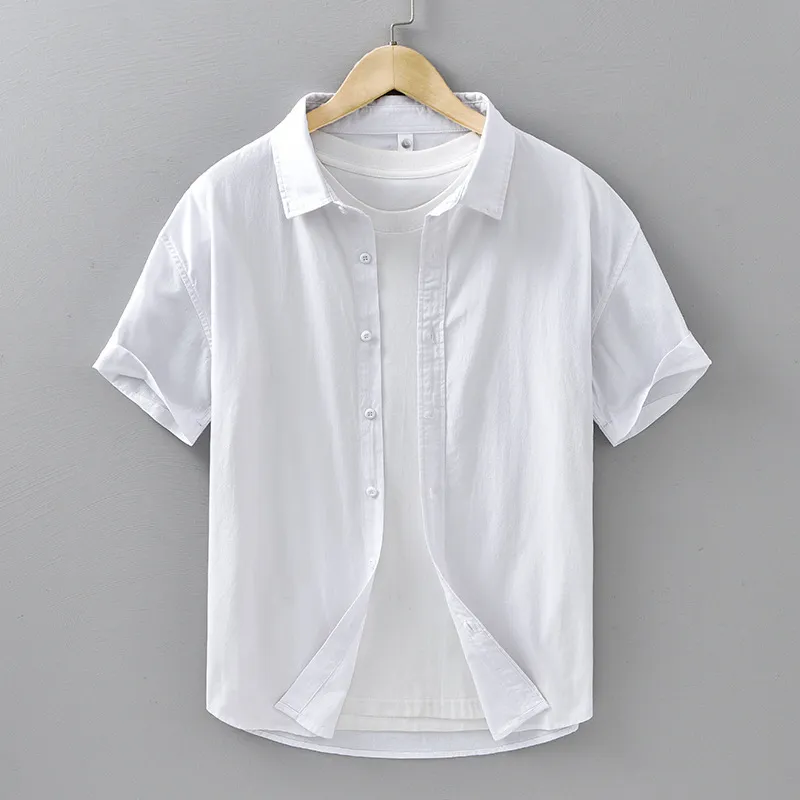 Summer Menswear Casual Short-sleeved Cotton Shirt
