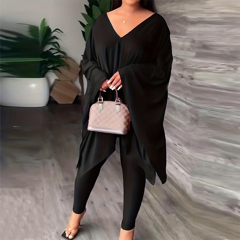 Fashionable Homey Solid-color Casual Chic Two-piece Set 10