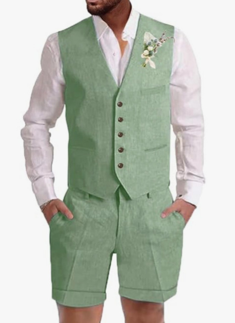 Fashionable And Casual New Mens Linen Suit
