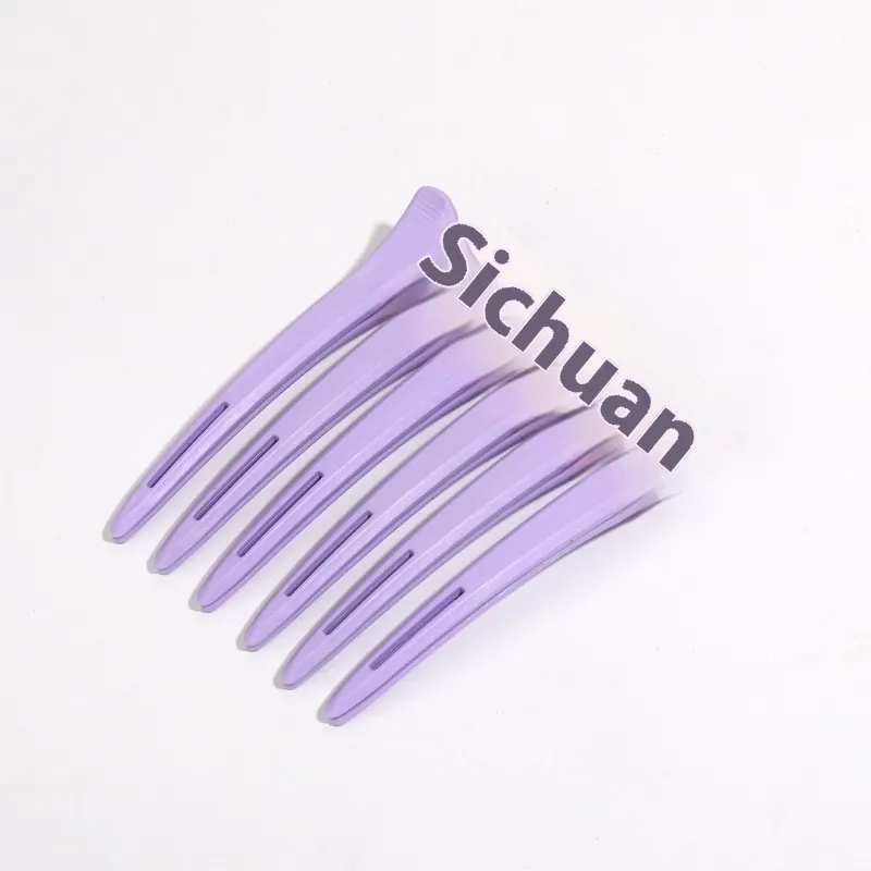 Clip Hairdressing Long Beak Clip Duck Barber Shop Hot Dyeing Partition Positioning Hair Cutting - Purple