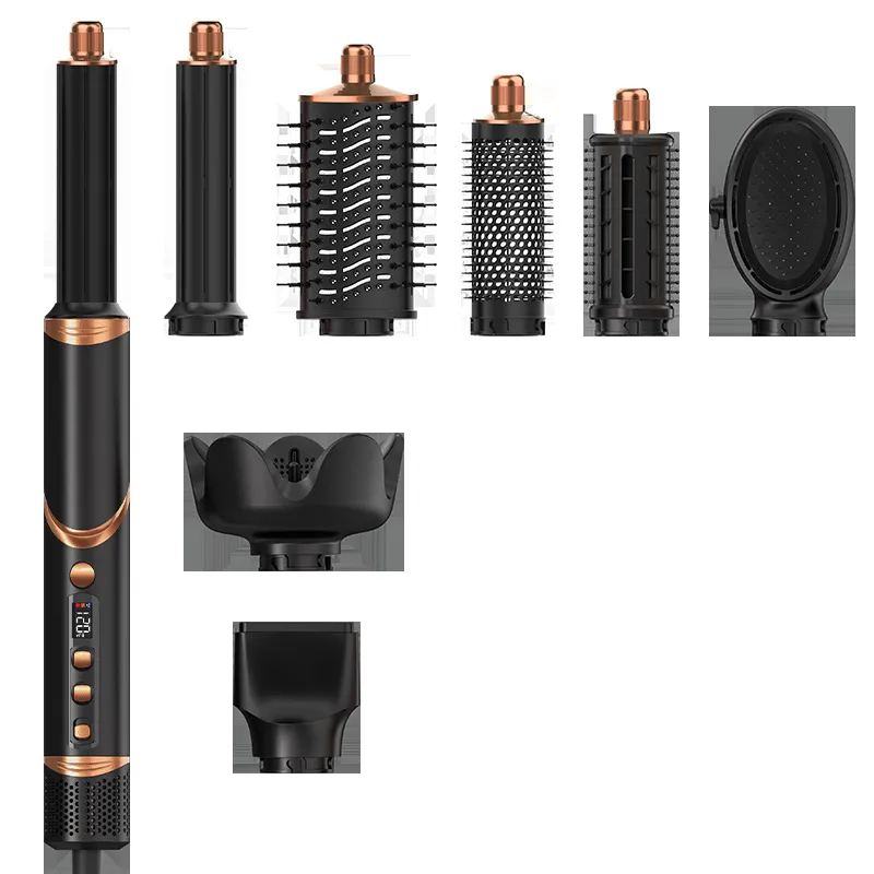 8 In 1 Folding Hair Dryer Home Use Set Hot Air Comb - Black