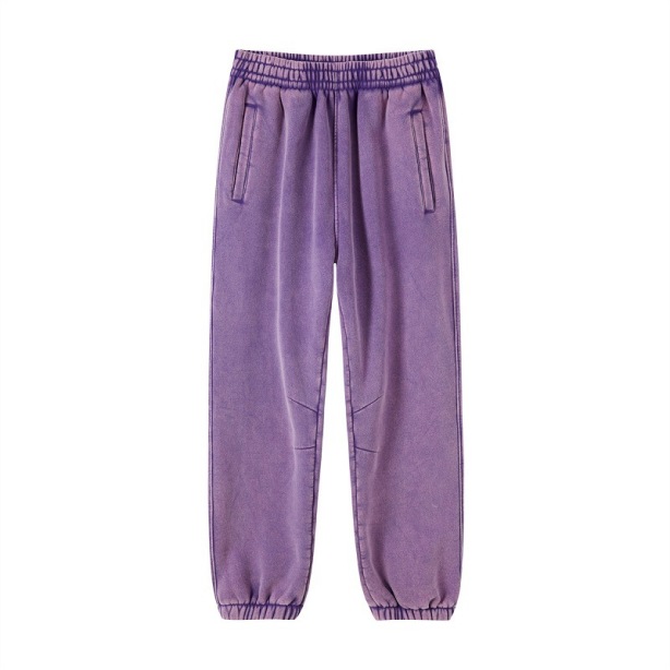 High Street American Retro Washed Distressed Batik Fleece Ankle-tied Casual Sweatpants Male