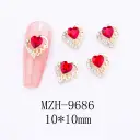 Glass New Year Nail Ornament Red Bow Accessories view 12