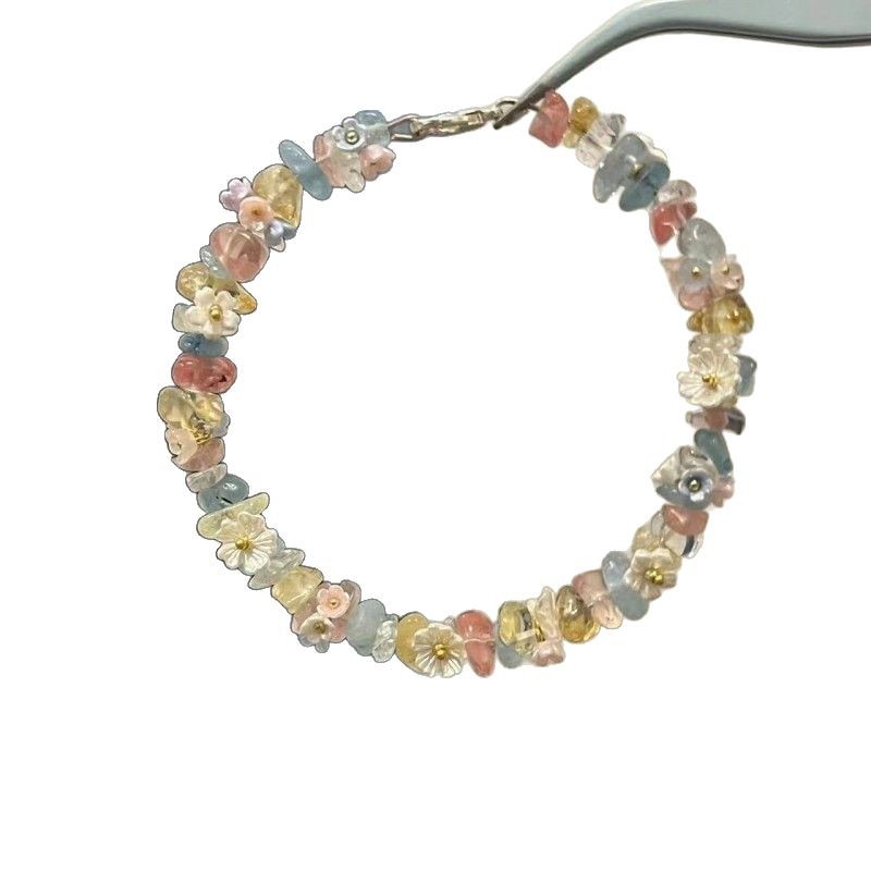 Dopamine Color Crystal Flowers Bracelet