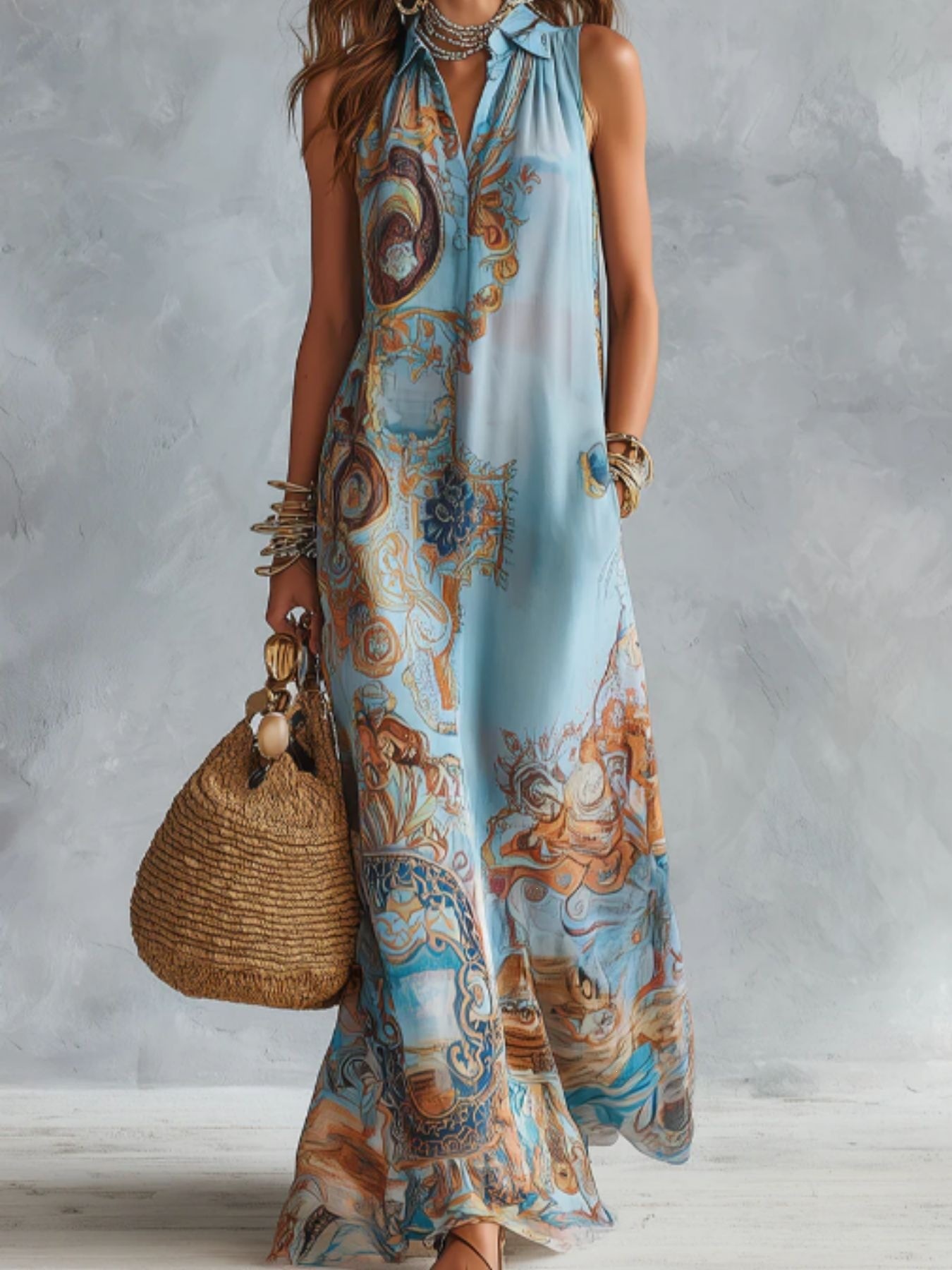 Casual Resort Ethnic-Style Womens Dress