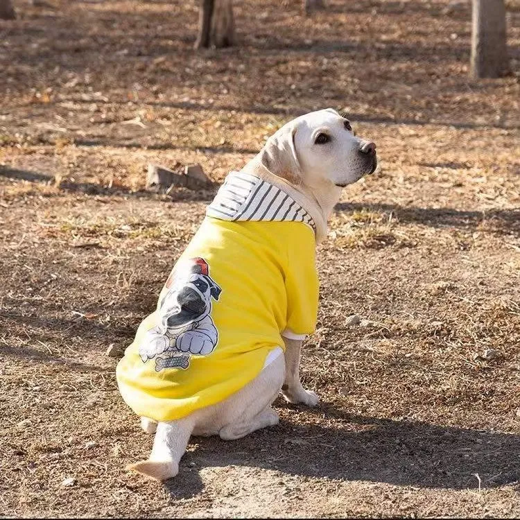 Dog Clothes Pet Medium And Large Dog Sweatshirt - Yellow