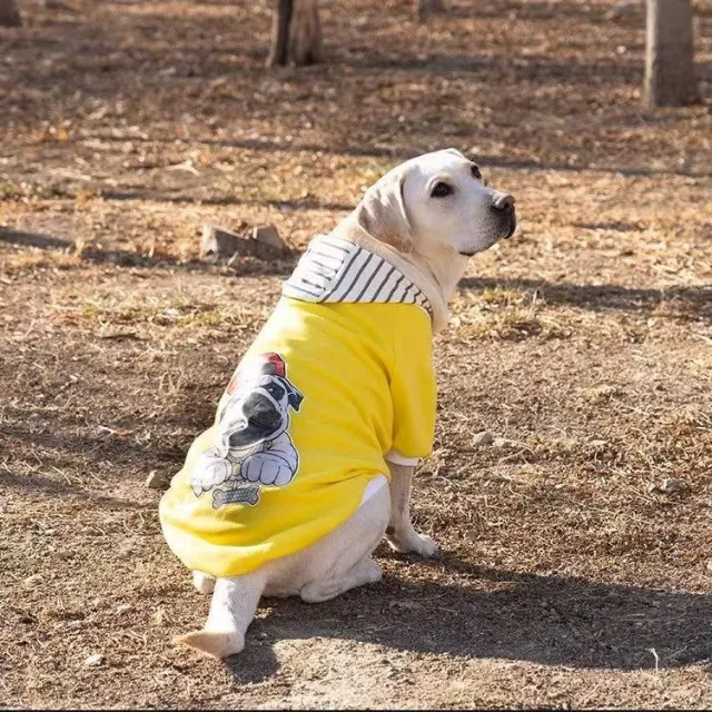 Dog Clothes Pet Medium And Large Dog Sweatshirt Yellow - Shop at LoveMi