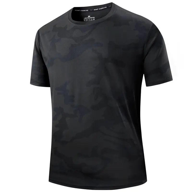 Mens Quick-Drying Mesh Short-Sleeve Sports And Fitness Top