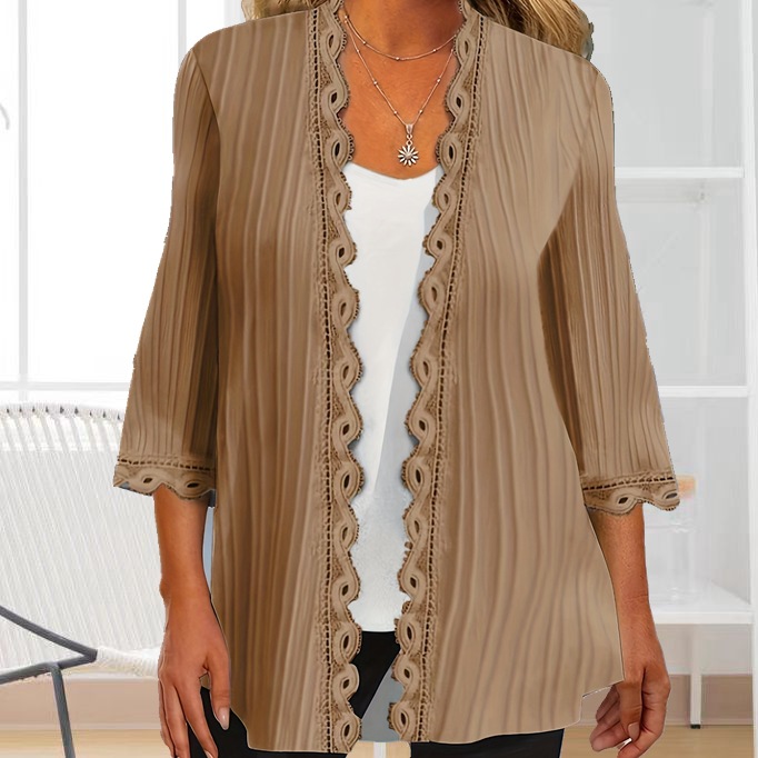 Fashionable Comfortable And Casual Solid-color Cardigan Plus-size Coat For Curvy Women