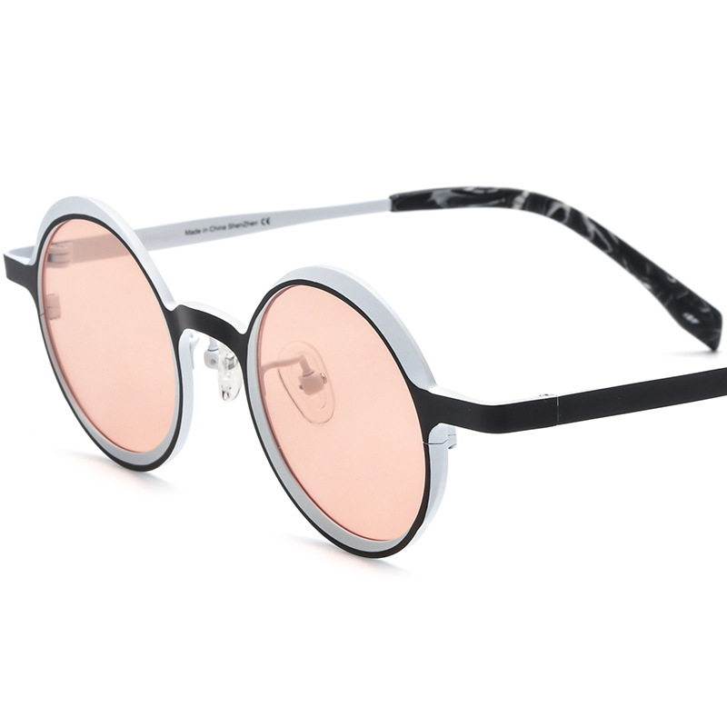 Women's Round Fashion Multi-color Pure Titanium Personalized Sunglasses