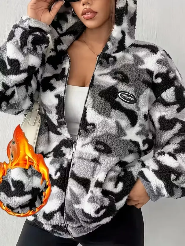 European And American Autumn And Winter Plush Camouflage Warm Jacket Camouflage - Shop at LoveMi