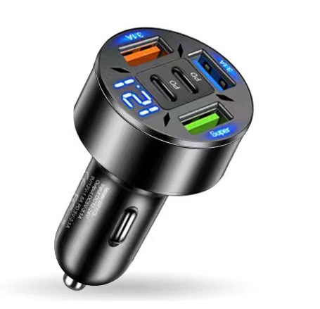 Digital Display Car Charger 4usb 66W Fast Charge PD Car Charger