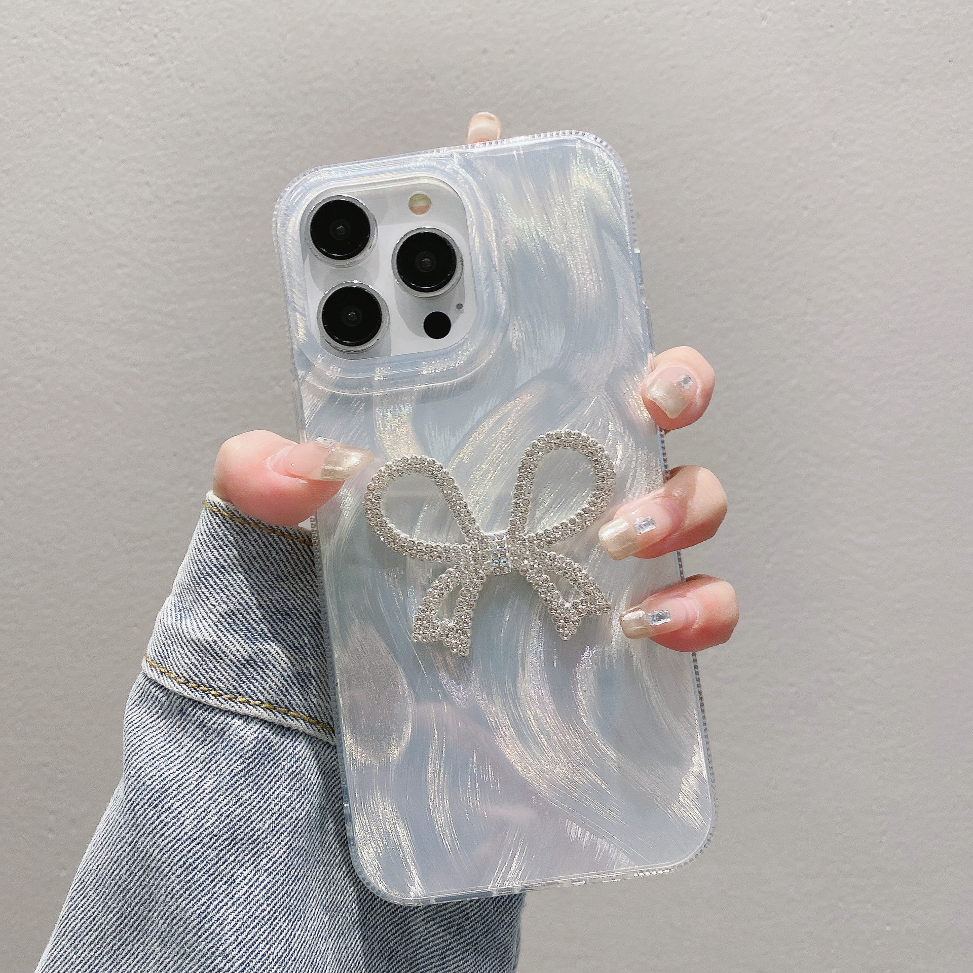 Luxury Feather Yarn Bow Knot Chain Phone Case