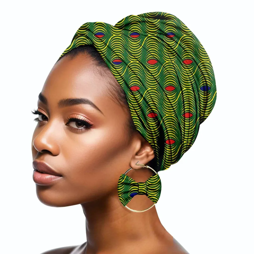 Duplex Printing Batik Headscarf Earrings - A737-Hair Band Mask