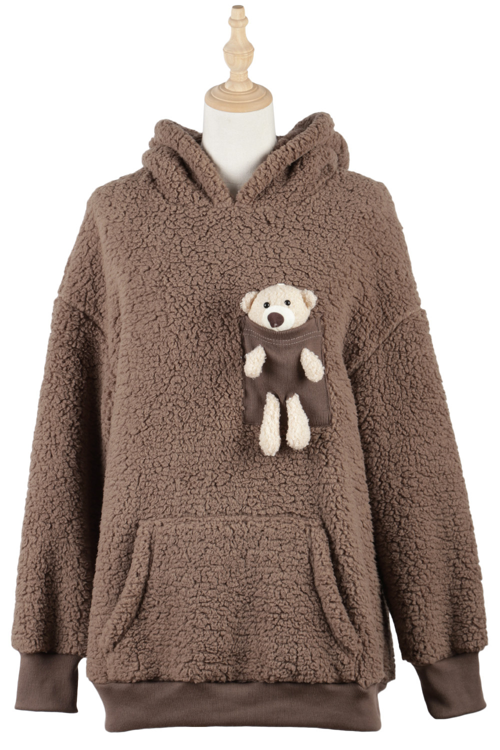 Title 7, Womens Autumn And Winter Fleece Bear Pocket Br...