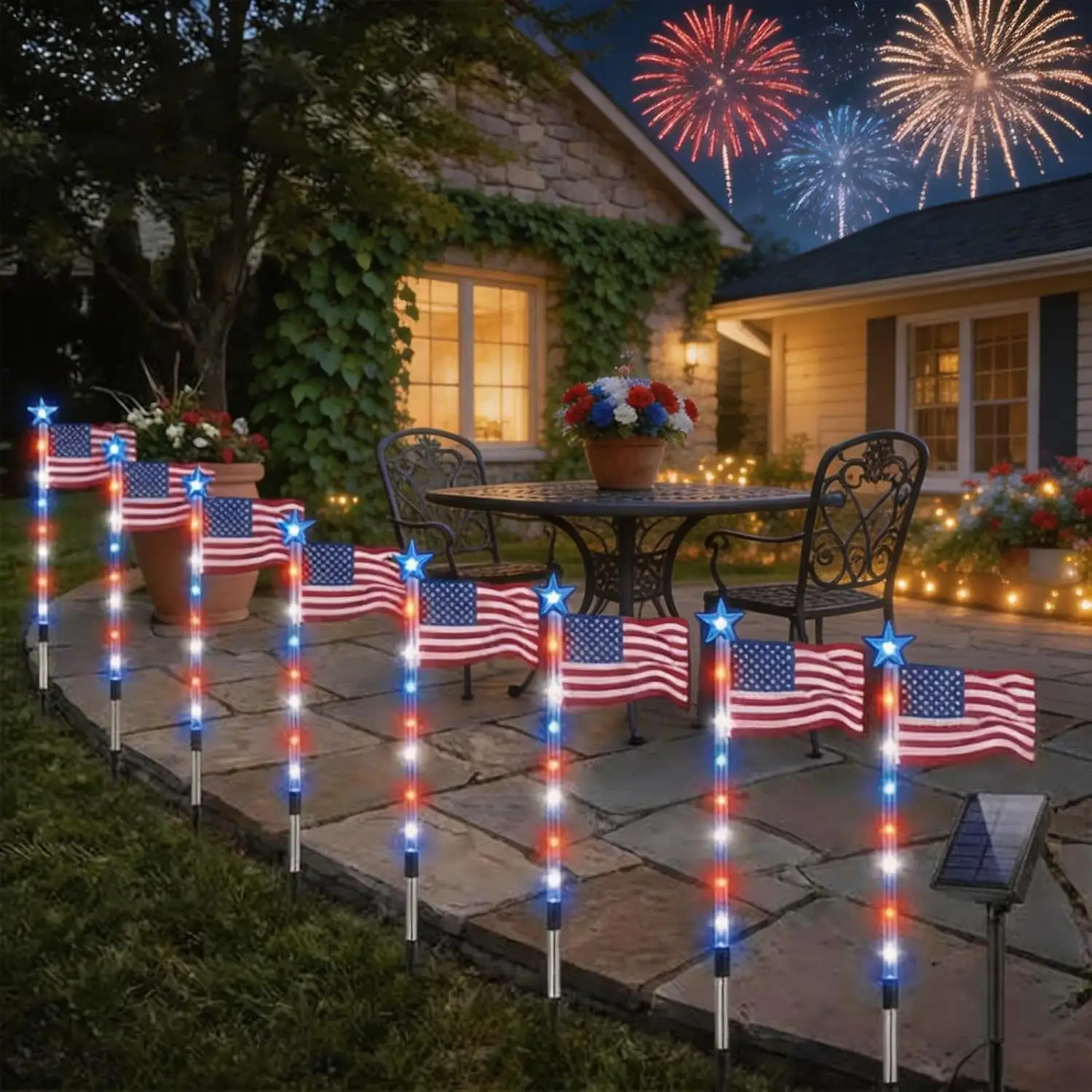 LED Solar-Powered National Flag