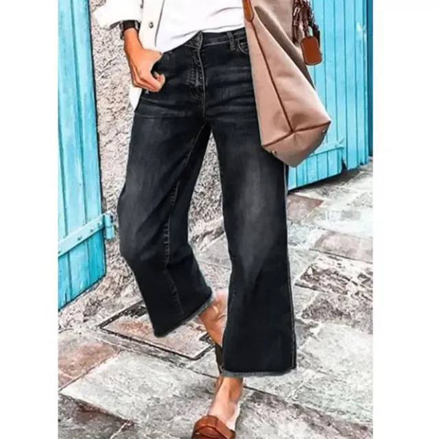 European And American Women's Jeans Temperament Commute Straight leg Pants Black - Shop at LoveMi