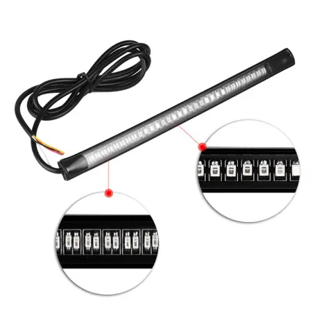 Motorcycle LED Brake Light Two-color Steering Waterproof Bar License
