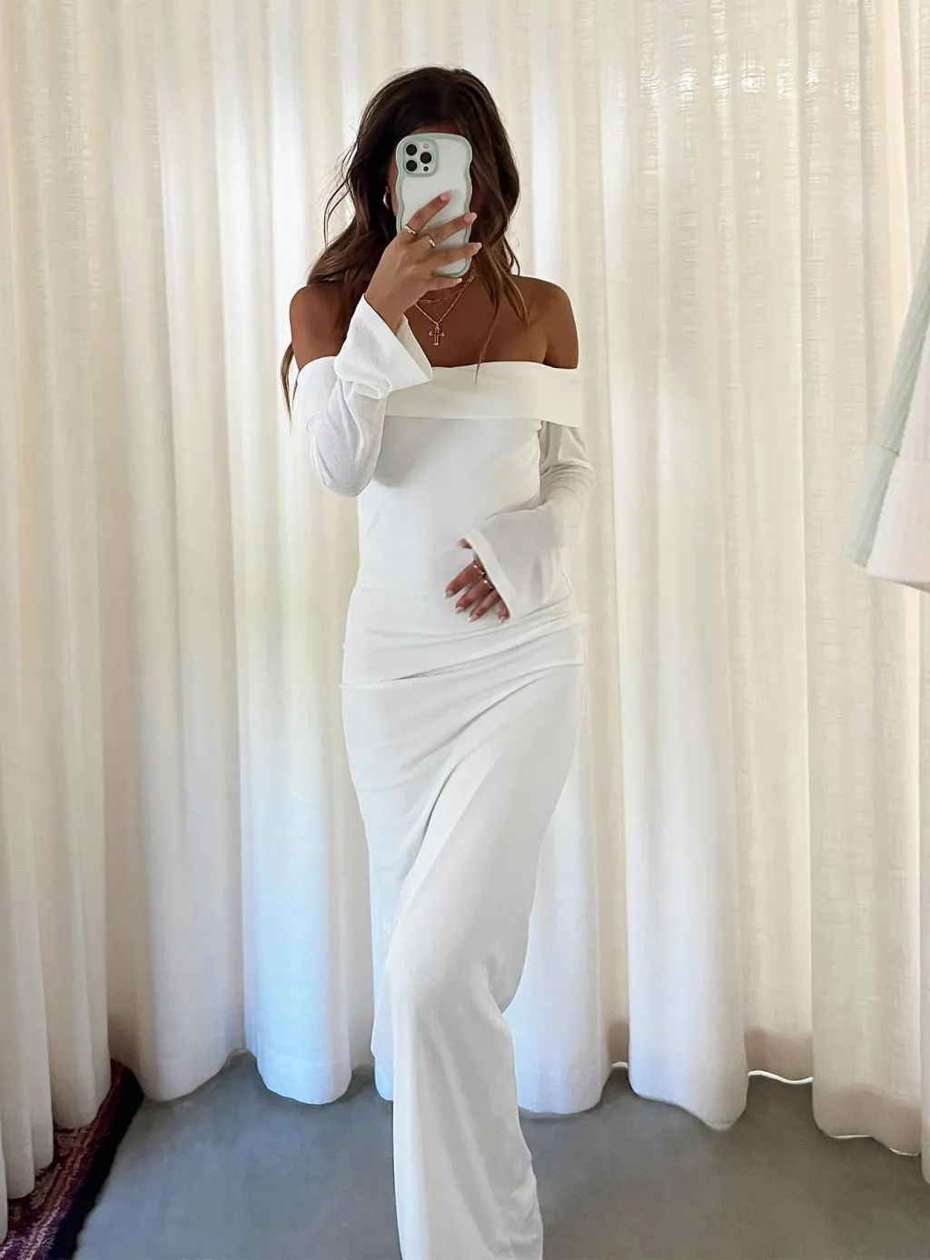 Fashion Personalised Off-shoulder Solid Colour Sexy Slim Dress - White