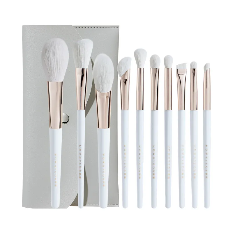 Of Portable Makeup Brush Sets Of Fiber Wool - Cold Berry 10 Pieces Portable