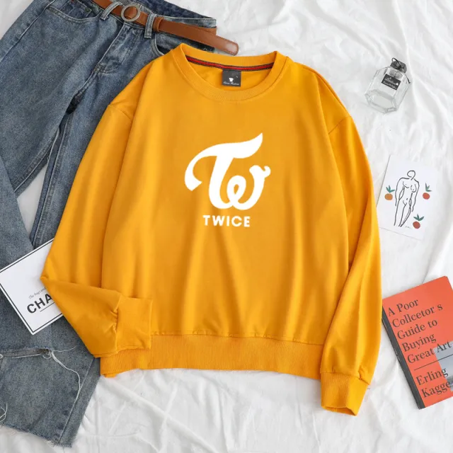 Sweater Women's Spring And Autumn Casual Cross border TWICE Long Sleeve Yellow - Shop at LoveMi