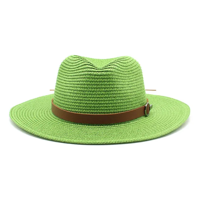 Sun Protection Travel Vacation Beach Woven Denim Top Hat Grass Green - Shop at LoveMi
