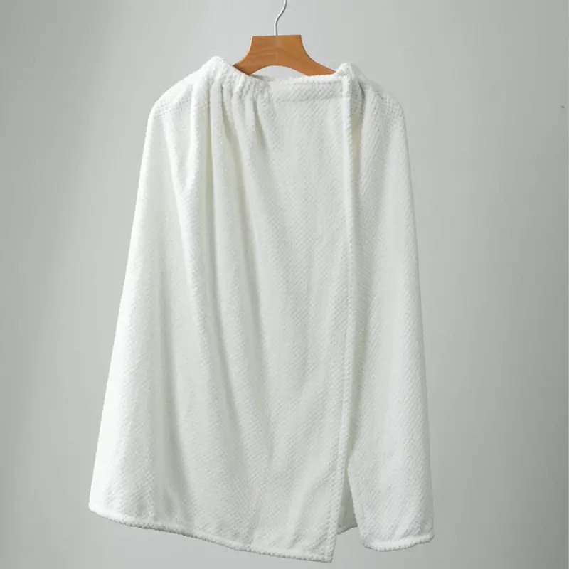 Mens Coral Fleece Bath Robe TowelWearable Style