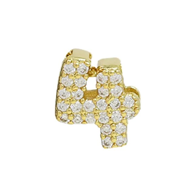 Brass 18K Zircon Diy Accessories Year Pendant Number 4 - Shop at LoveMi