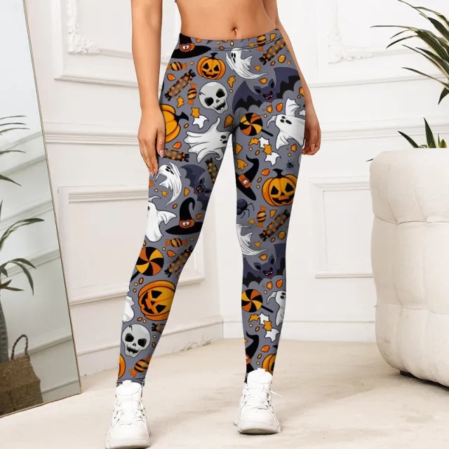 Halloween Bat Ghost Yoga Pants Pumpkin S10 - Shop at LoveMi