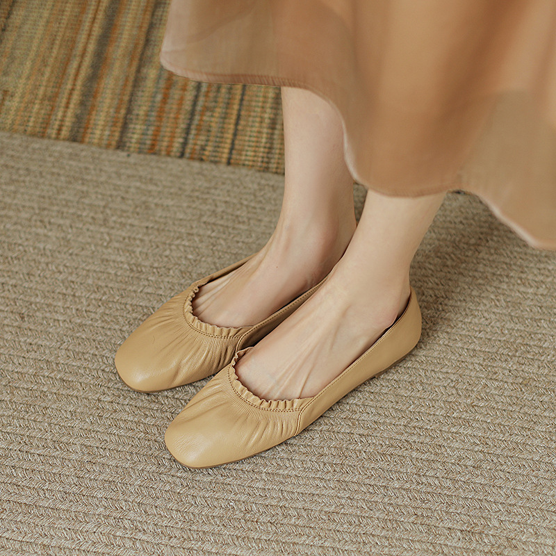 Square Toe Leather Flats, picture 3 of 5