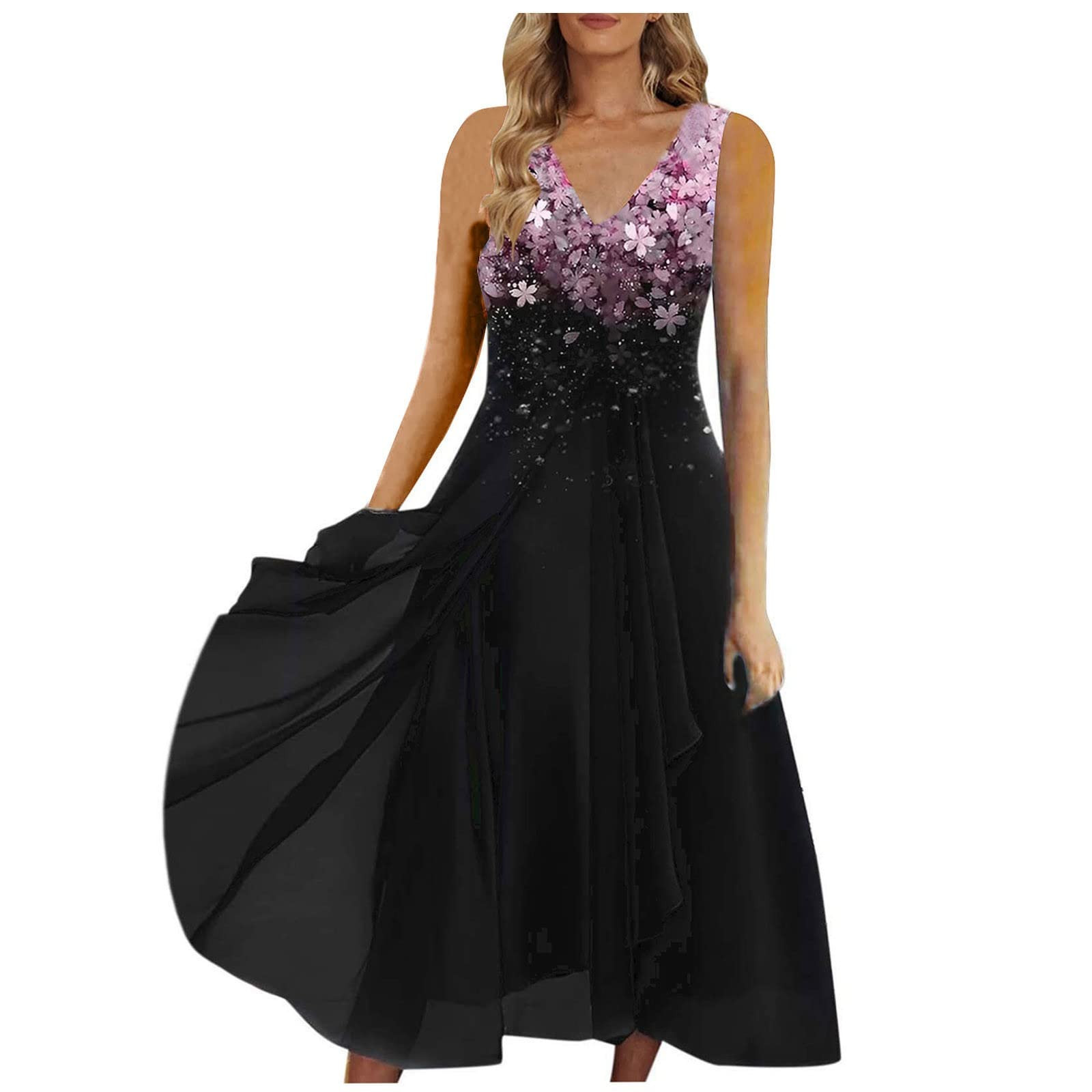 Urban Casual Chiffon Spliced Women's Dress Black - Shop at LoveMi