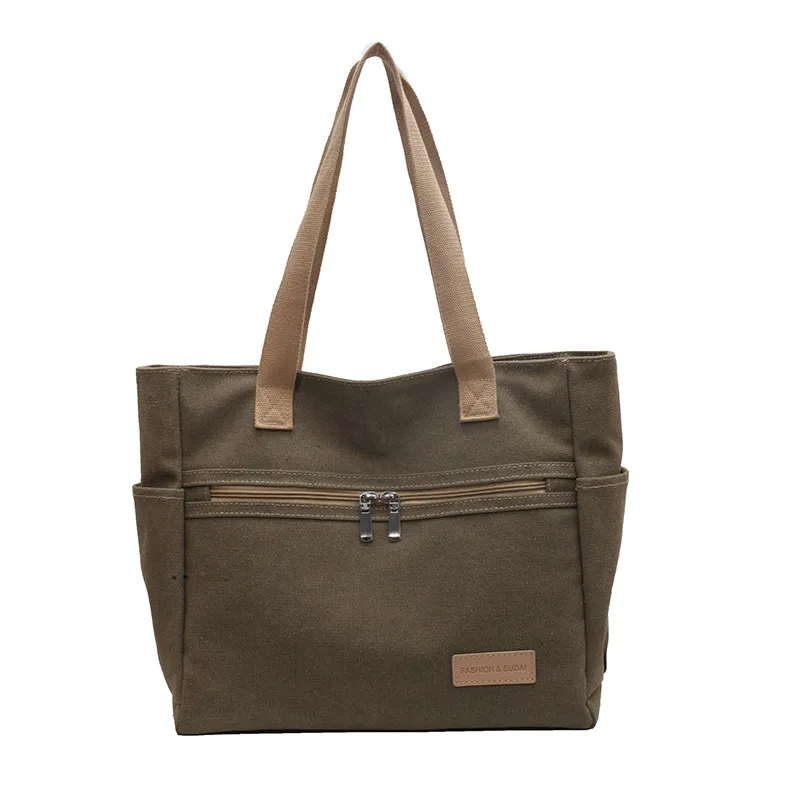 Canvas Shoulder Bags Women's Totes Handbag - Green