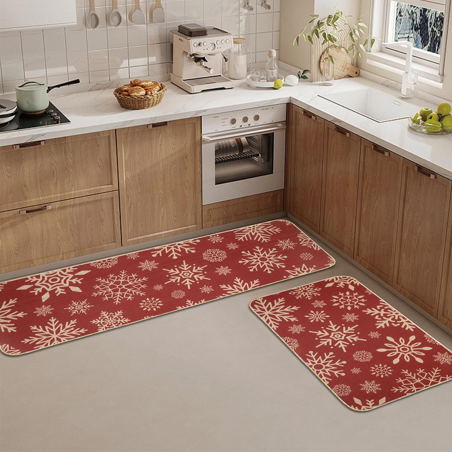 Title 8, Christmas Strip Kitchen Pad Household Wear-resi...