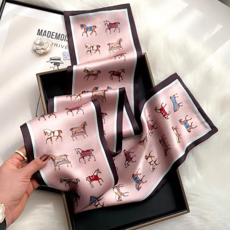 Floral-print Neck Scarf Springsummer Silk