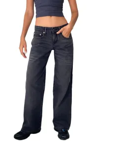 Women's Straight Jeans - Dark Grey - View 1