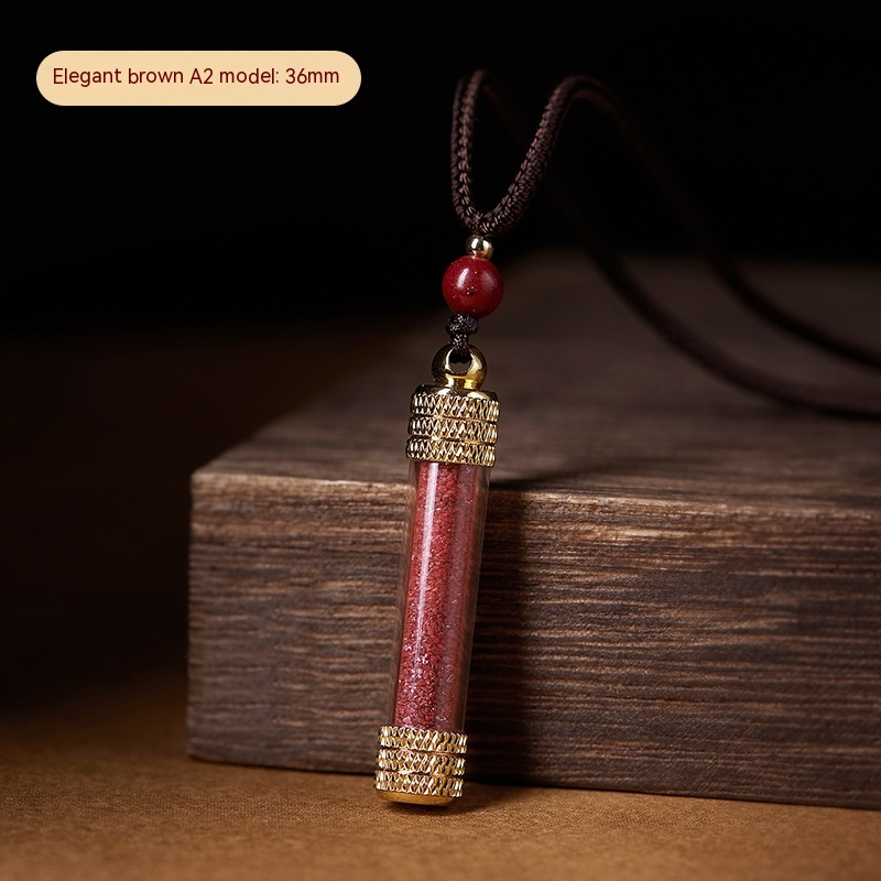 Cinnabar Pendant Women's Natural Cinnabar Stone Powder Necklace