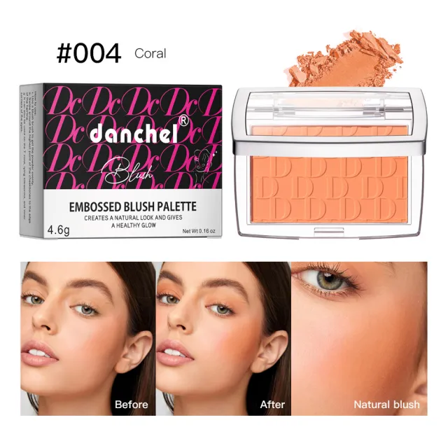 Natural Nude Makeup Matte Rouge Blush Cross border Repair Blusher Plate 004 Coral - Shop at LoveMi