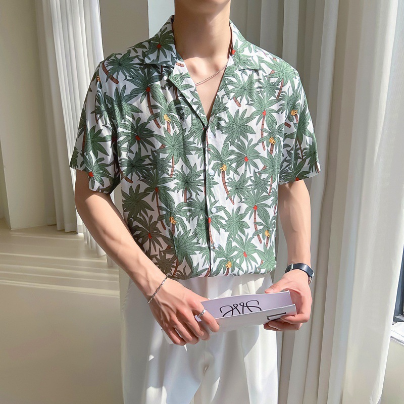 $5.92 Cuban Collar Loose Shoulder Shirt