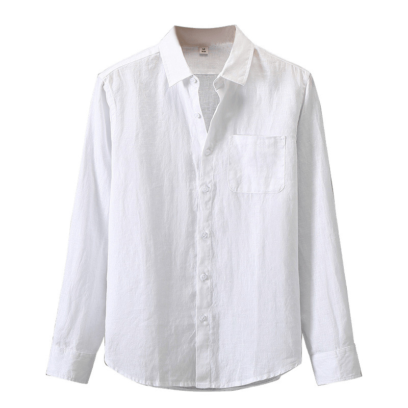 Loose-Fit Linen Long-Sleeve Shirt, picture 5 of 8