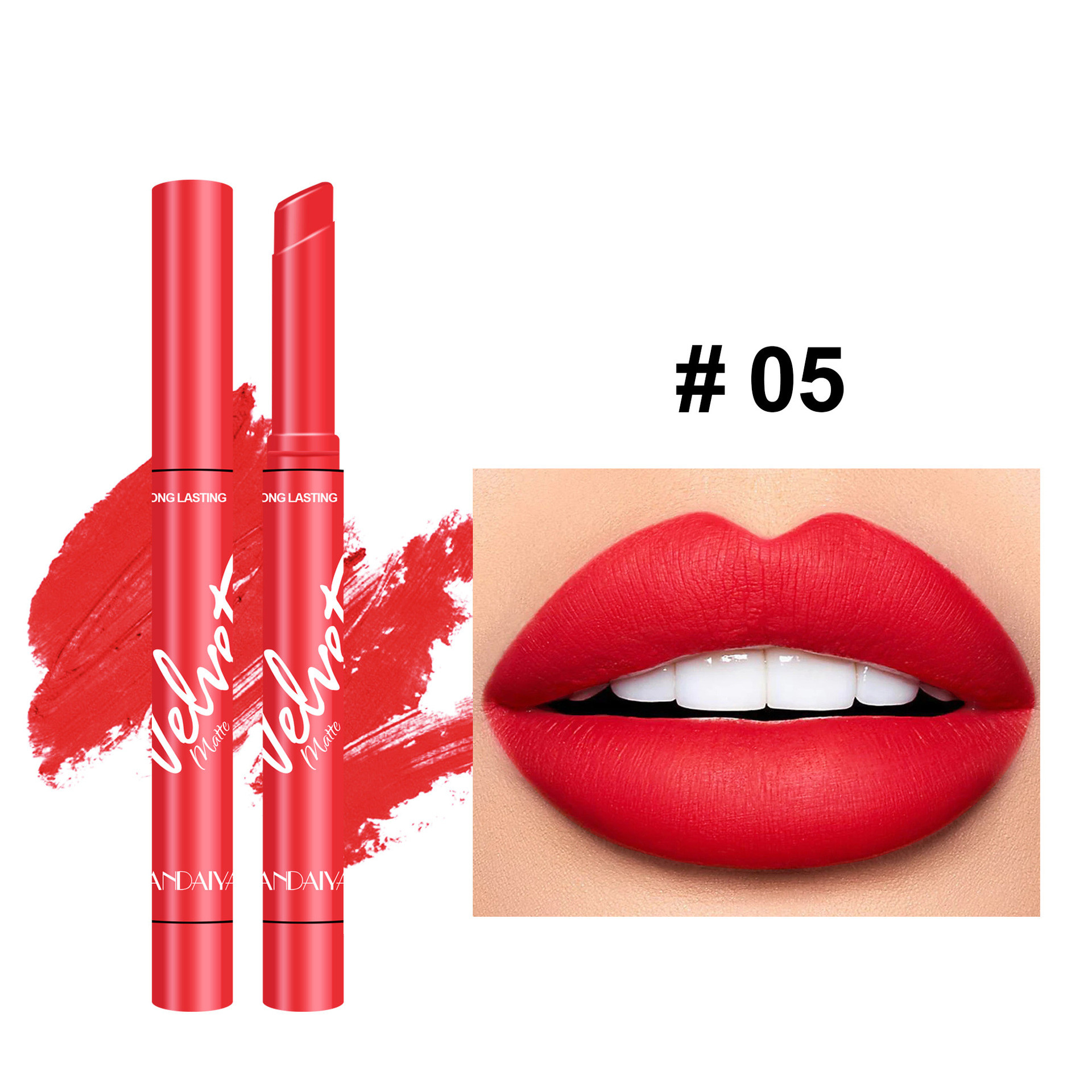 Velvet Matte Lipstick Discoloration Resistant Matte Moisturizing 5 Color - Shop at LoveMi