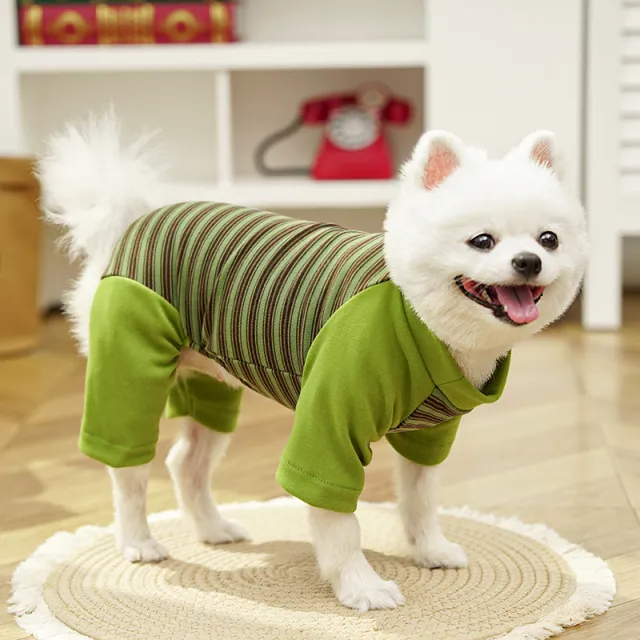 Pet Clothing Striped Large Dog Undershirt 519 Green Stripe - Shop at LoveMi