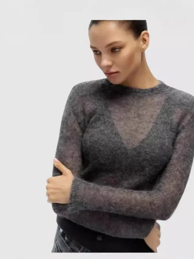 Pure Color Simple Round Neck Long Sleeve Sweater Gray - Shop at LoveMi