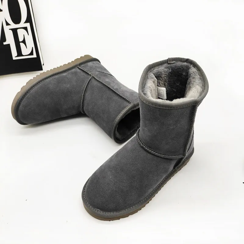 Personalized Mid-calf Length Snow Boots - Gray
