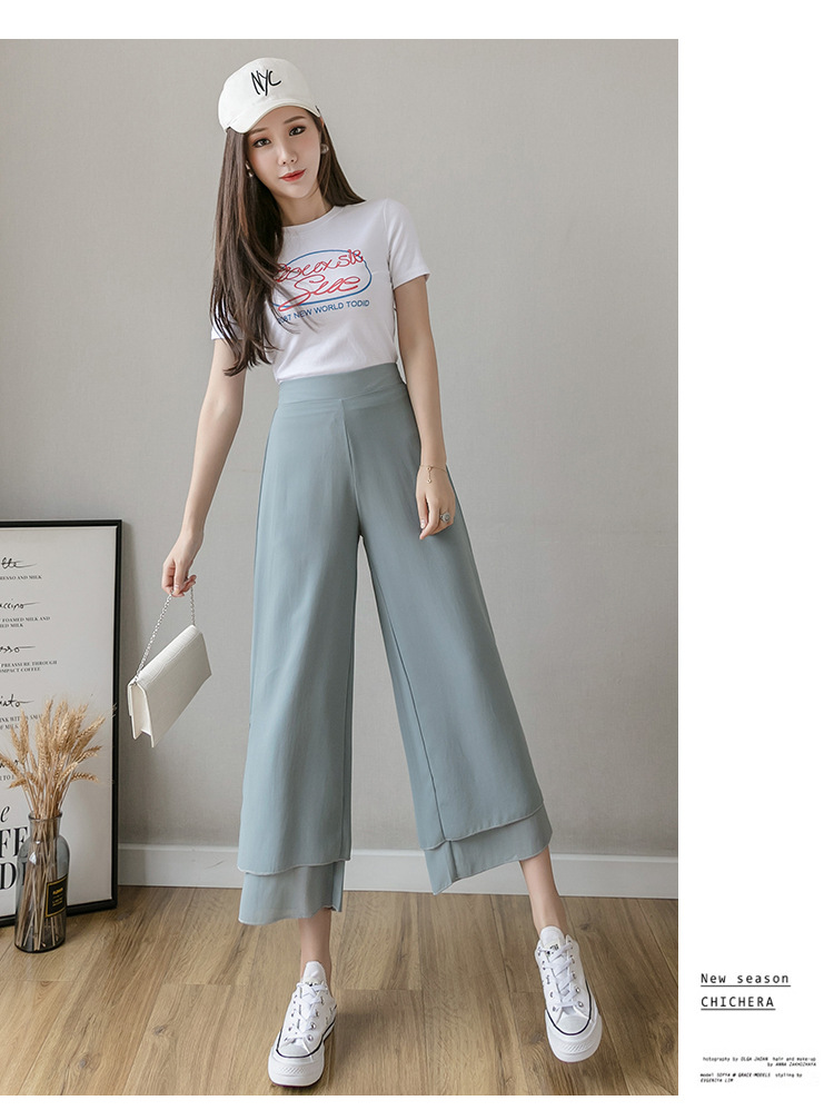 Title 1, High Waist Loose Ninth Hakama Pants für Damen, ...