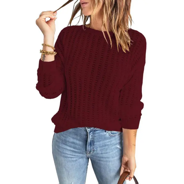 Autumn And Winter Knitted Sweater Wine Red - Shop at LoveMi
