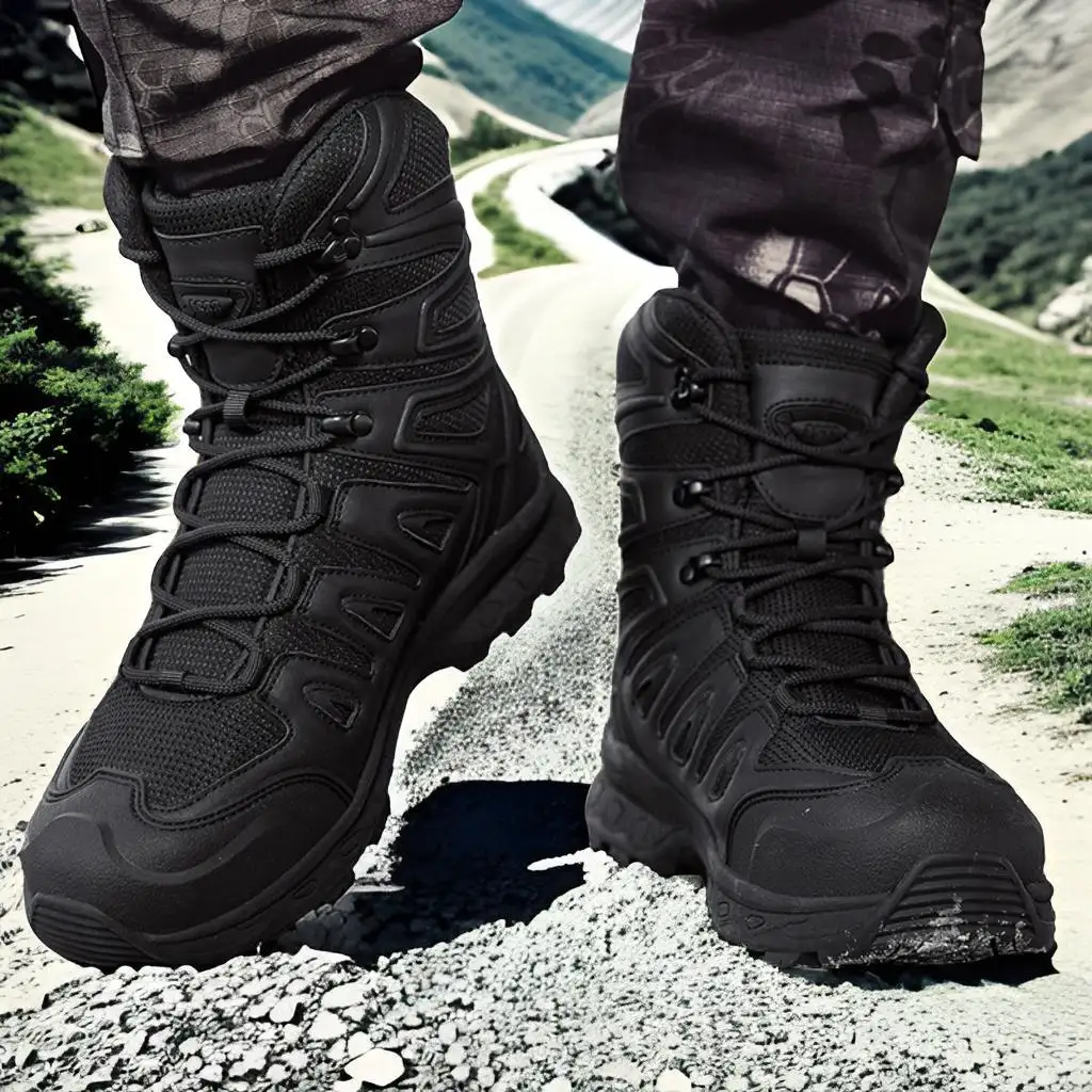 Men's Mid-Top Outdoor Hiking Boots In Plus