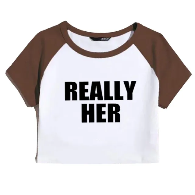 Fashion Letter Pattern Printed Short Top Navel T shirt 40638Wt01Bzong - Shop at LoveMi